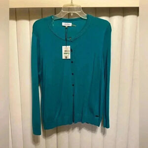 Calvin Klein Teal Cardigan Sweater